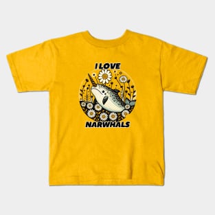 I Love Narwhals Kids T-Shirt